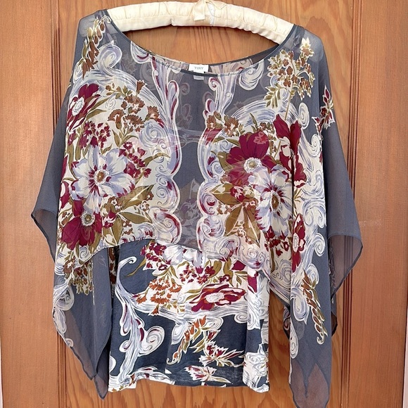 Anthropologie Tops - Tiny for Anthropologie Silk Cape Tank Floral Pattern Small